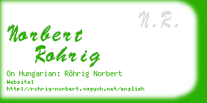norbert rohrig business card