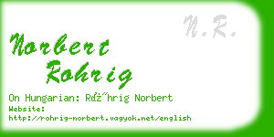 norbert rohrig business card